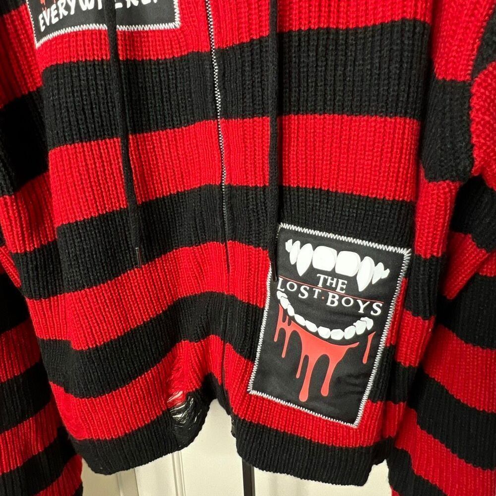 Hot Topic The Lost Boys Patch Distressed Knit Cro… - image 5